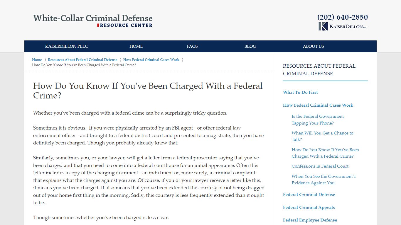 How Do You Know If You've Been Charged With a Federal Crime?